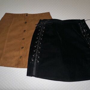 Hollister Black and Brown Mini Skirt Set